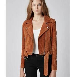 Blank NYC Suede Leather Moto Jacket in El Dorado Size XS NWT